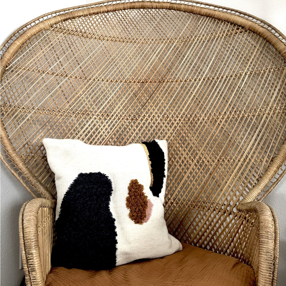 FERM LIVING 20x20 THROW PILLOW feather down hand woven